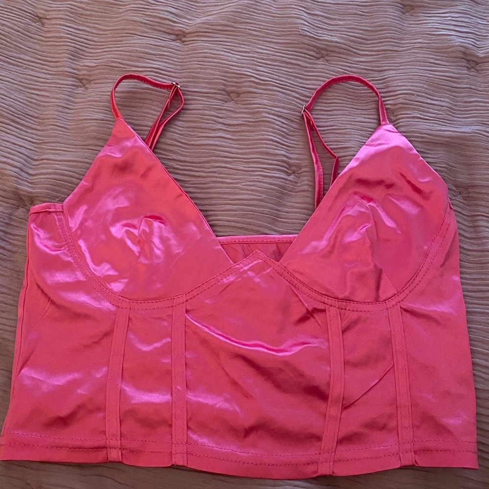Silky Corset Crop Top Tank Bralette